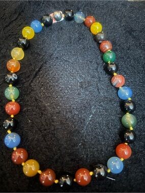 Multicolor Agate Beaded Necklace - Women Jewelry